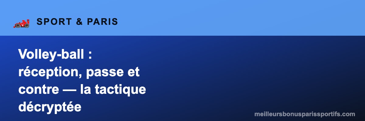 Volley-ball : réception, passe et contre — la tactique décryptée